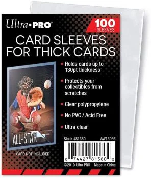 Ultra Pro Card Sleeves for Thick Cards 130pt.  (100 Sleeves)