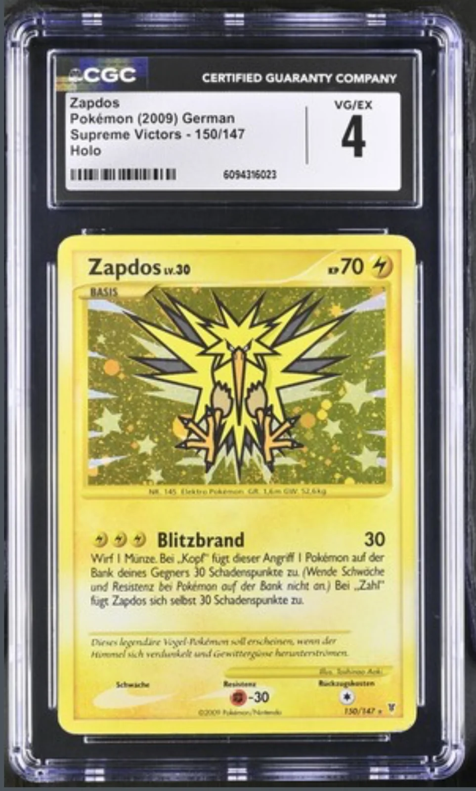 CGC 4 Zapdos LV.30 DE. 2009 ( SV150 )
