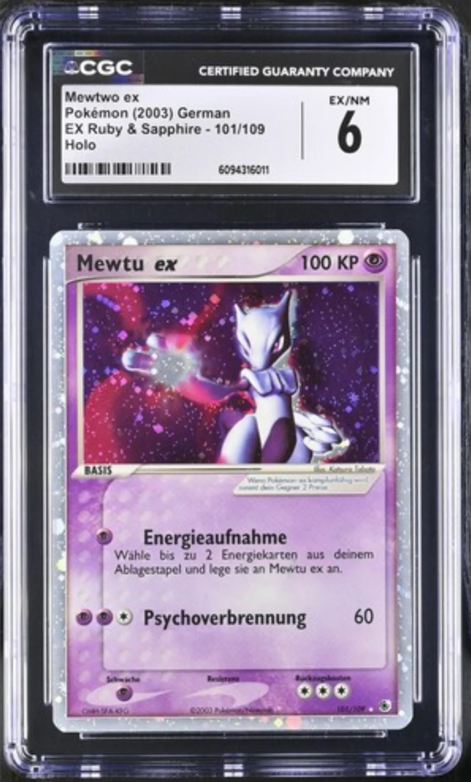 CGC 6 Mewtu EX  DE. 2003 ( RS101 )