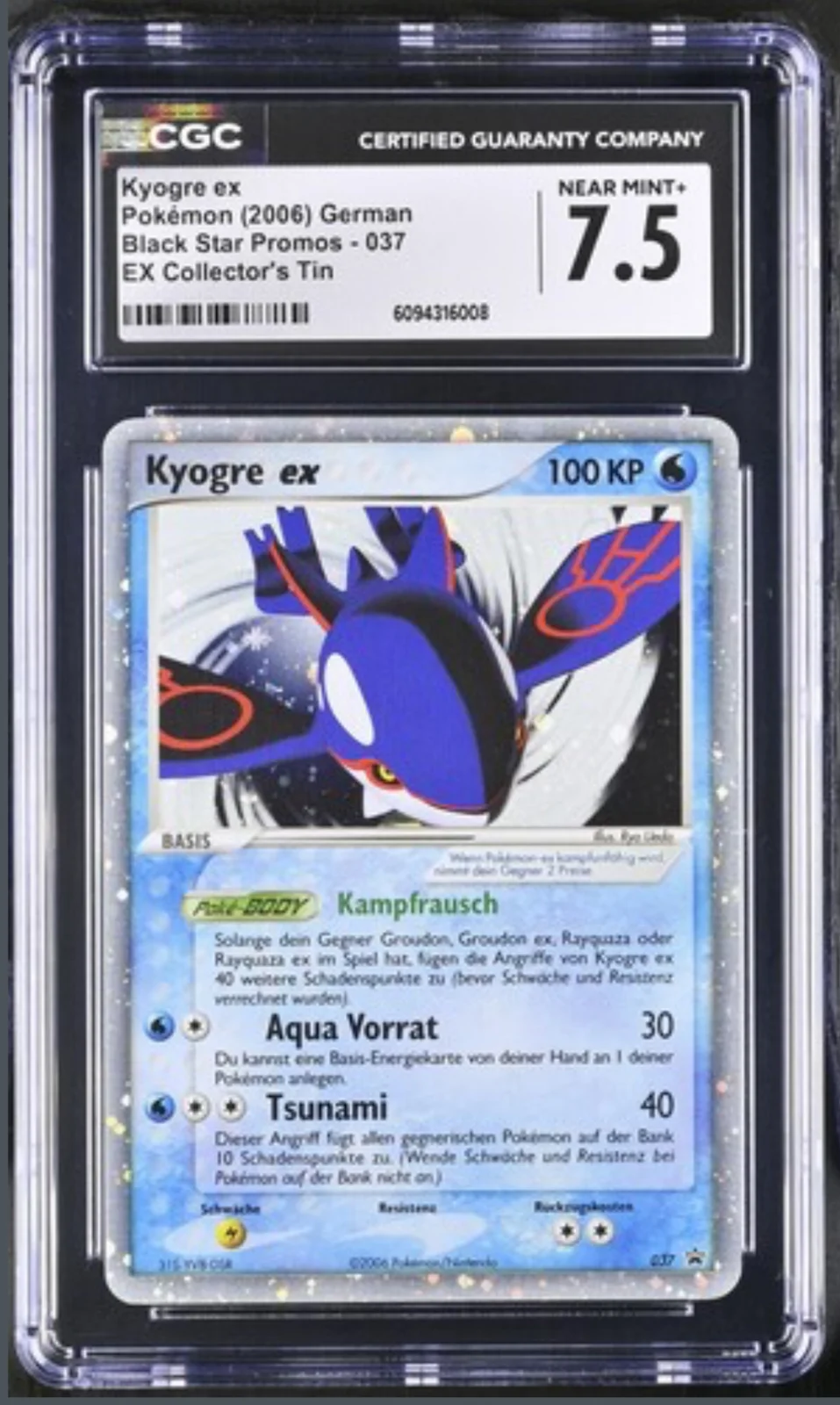 CGC 7.5 Kyogre EX BS. Promo DE. 2006 ( NP37 )