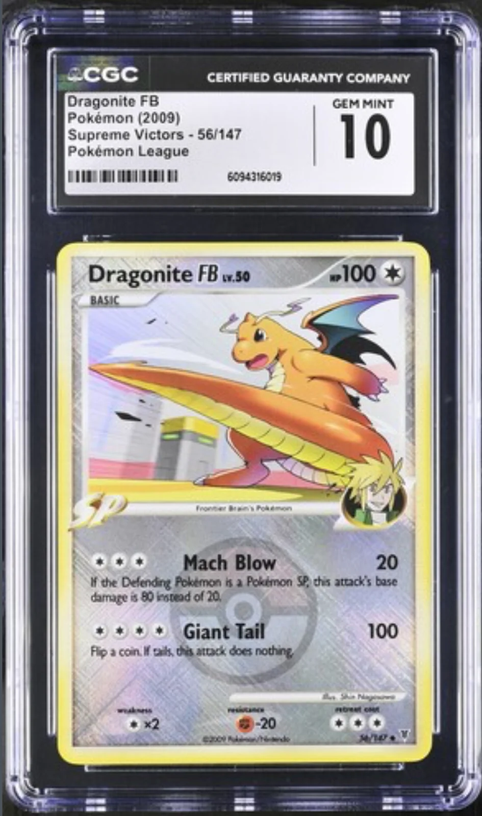 CGC 10 Dragonite FB  ENG. 2009 ( SV56 ) Pokemon League
