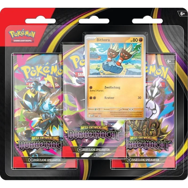 Pokemon 3er Blister Dunkelnacht DE.